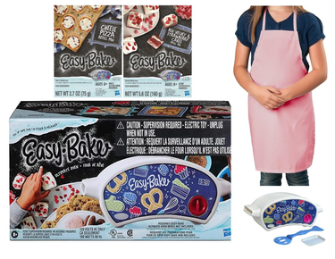 Easy Bake Oven Baking Bundle Pink (Oven + 2 Mixes + Pink Apron) - Easy Bake Oven.com